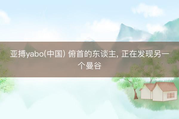 亚搏yabo(中国) 俯首的东谈主， 正在发现另一个曼谷
