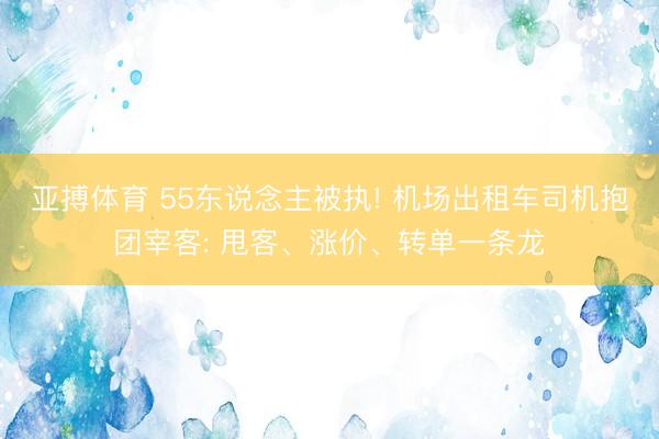 亚搏体育 55东说念主被执! 机场出租车司机抱团宰客: 甩客、涨价、转单一条龙
