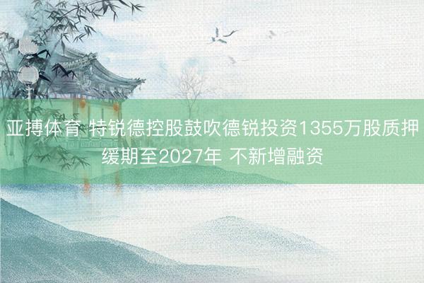 亚搏体育 特锐德控股鼓吹德锐投资1355万股质押缓期至2027年 不新增融资