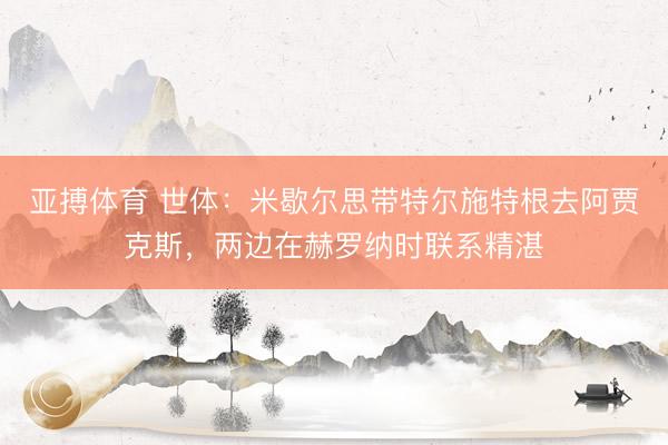 亚搏体育 世体：米歇尔思带特尔施特根去阿贾克斯，两边在赫罗纳时联系精湛