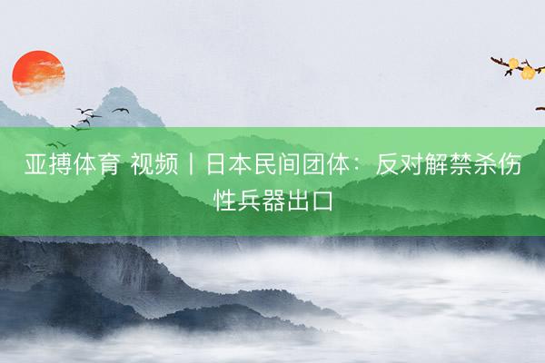 亚搏体育 视频丨日本民间团体:反对解禁杀伤性兵器出口