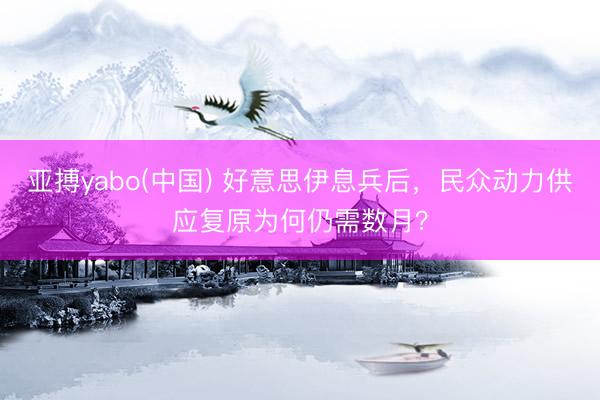 亚搏yabo(中国) 好意思伊息兵后，民众动力供应复原为何仍需数月？
