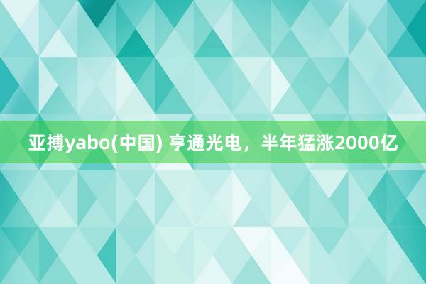 亚搏yabo(中国) 亨通光电,半年猛涨2000亿